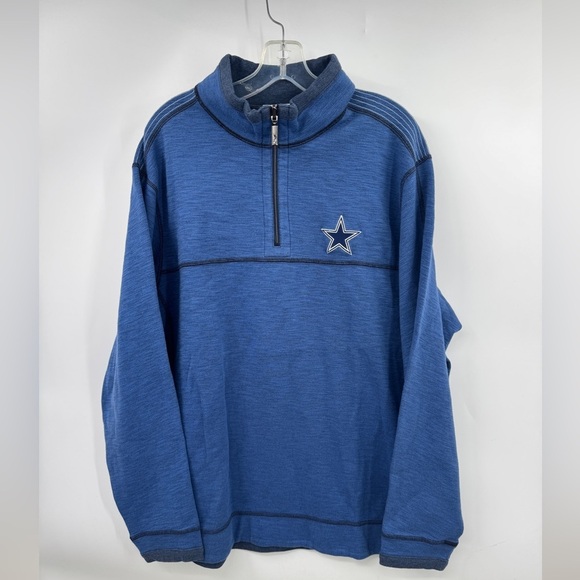 Tommy Bahamma Dallas Cowboys 1/4 Quarter Zip Reversible Sweatshirt Mens Size XL - Picture 1 of 10